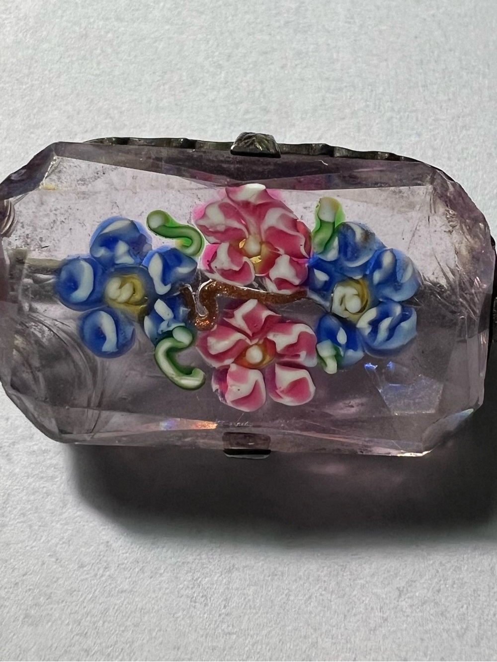 Vintage Art Deco Sterling and Glass Brooch